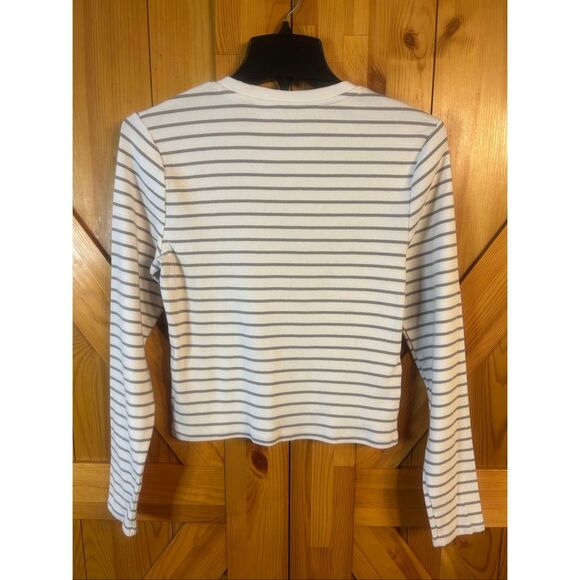 Abercrombie & Fitch Soft AF Long Sleeve Cropped Rib Crew Shirt Size Large (5814) - Picture 4 of 4